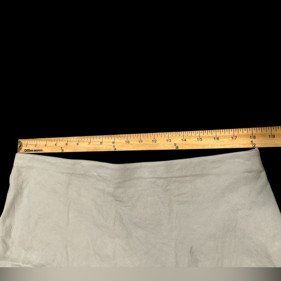 Anthropolgie The Tilda Mini Slip Skirt Size XL Light Grey Linen Pull On Styling - Picture 9 of 11
